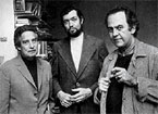 Octavio Paz,Julio Cortázar e Alberto Girondella em Paris 1977